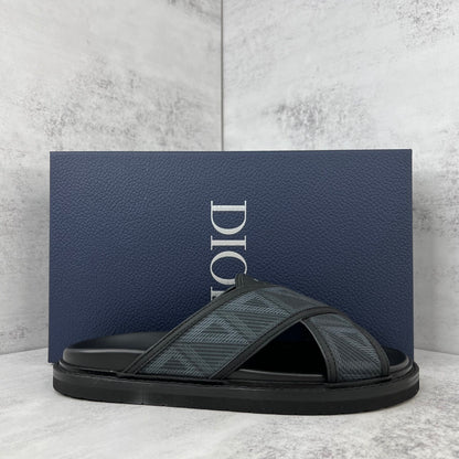 Dior CD Diamonds Slides "Black-Grey"
