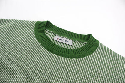 Moncler Leather Logo Cotton Sweater "Dark Green"