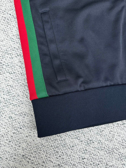 Gucci Technical Jersey Zip Jacket with Web "Dark Blue"