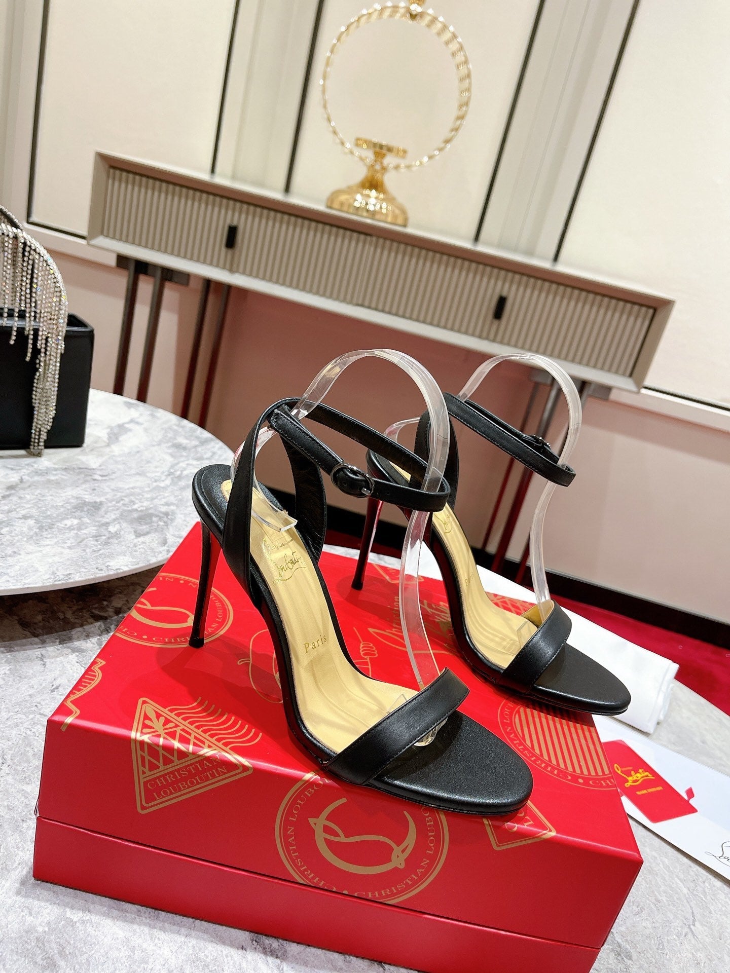 Christian Louboutin Loubigirl 100mm Platform Sandals "Black"