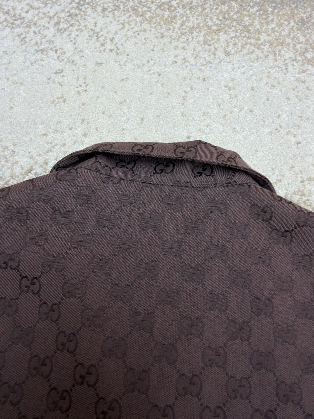 Gucci GG Canvas Linen Blend Bowling Shirt "Brown"