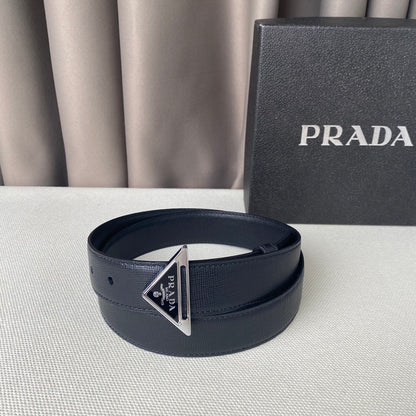 Prada 30mm Saffiano Leather Belt "Black"