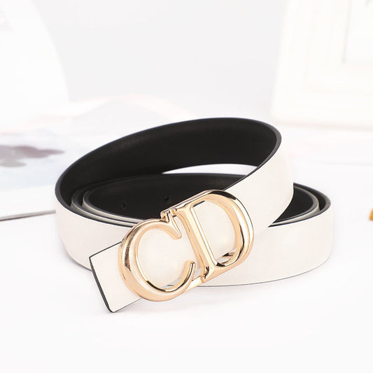 Dior Leather Belt "White-Gold"