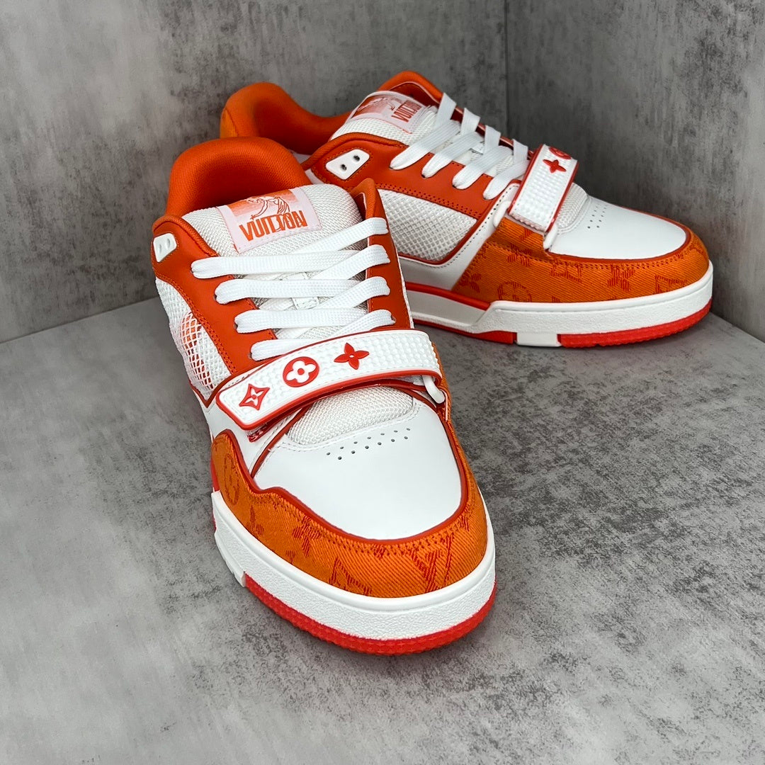 Louis Vuitton Trainers Velcro Strap "Orange"