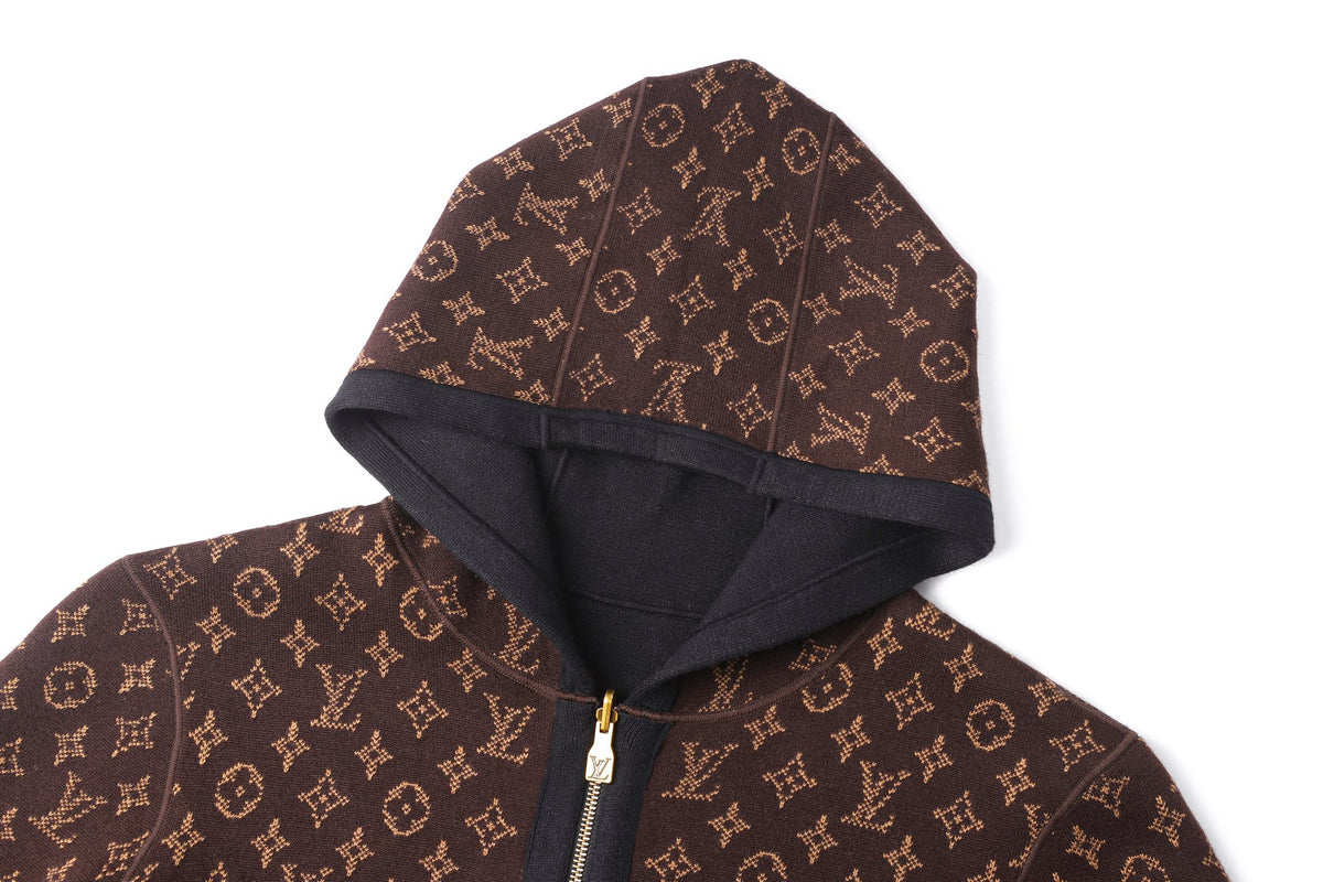 Louis Vuitton Monogram Reversible Double Face Knitted Hooded Blouson "Black"