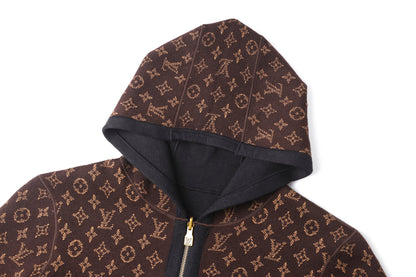Louis Vuitton Monogram Reversible Double Face Knitted Hooded Blouson "Black"