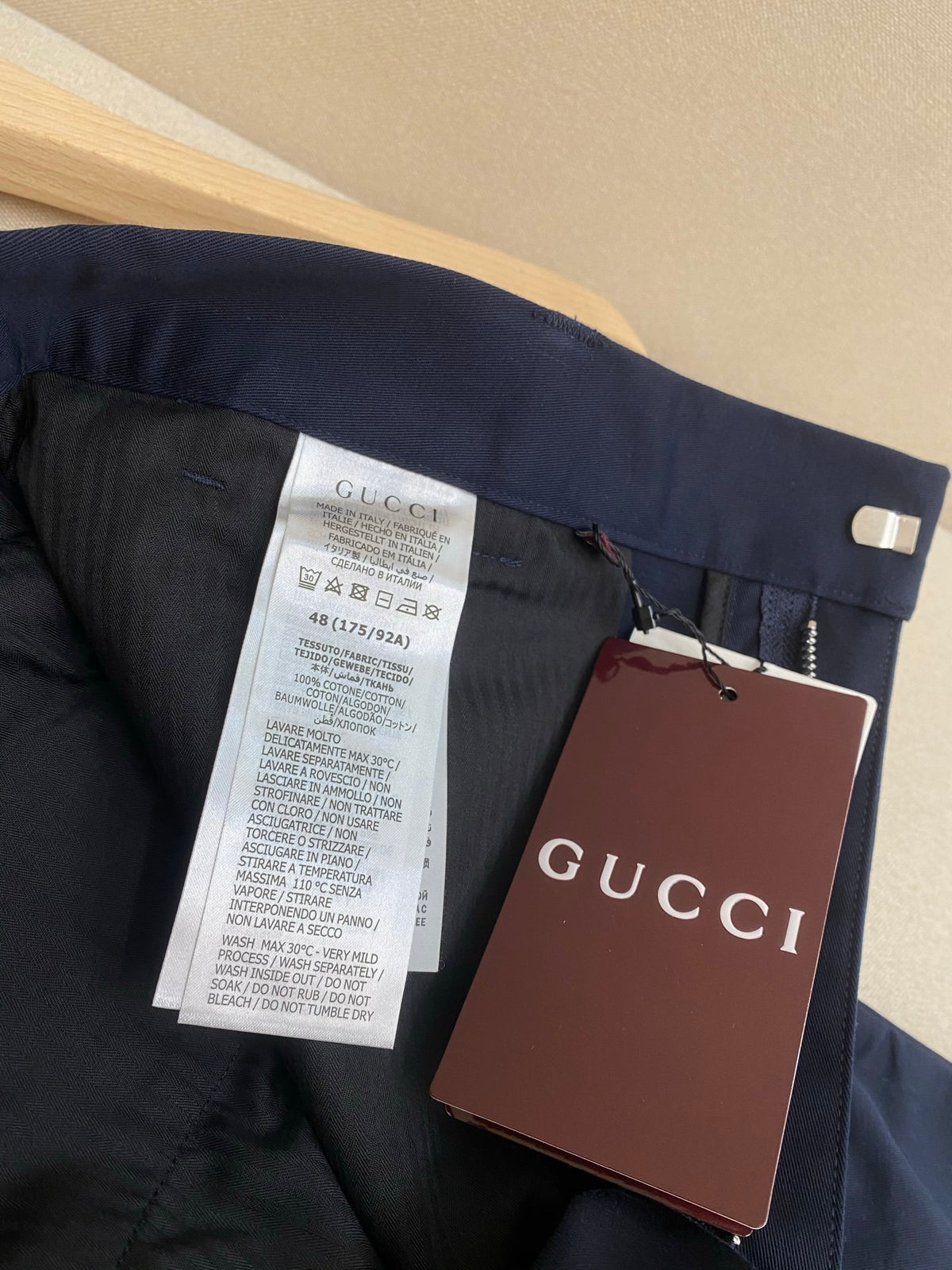 Gucci Compact Cotton Twill Shorts "Navy"