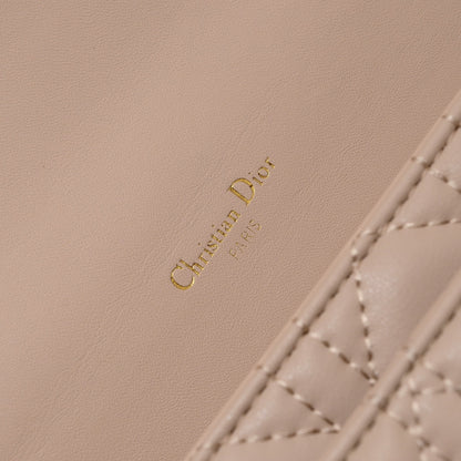 Dior My Dior Daily Pouch with Chain "Powder Beige Cannage Lambskin"