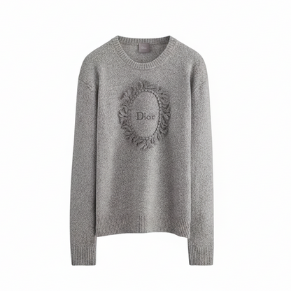 Dior Médaillon Sweater "Gray Wool-Alpaca Knit"