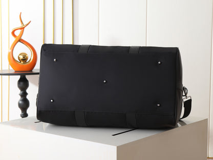 Prada Re-Nylon and Saffiano Leather Duffle Bag "Black"