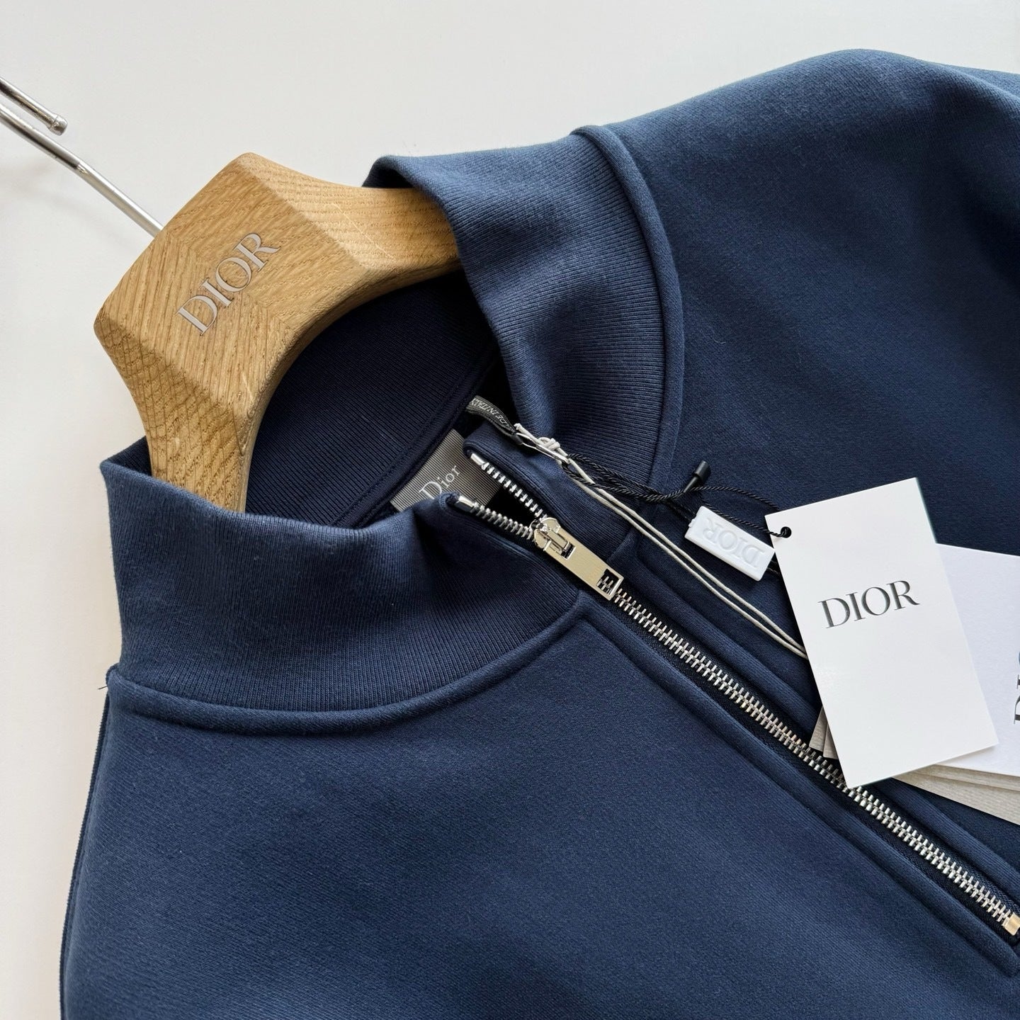 Dior Zip-neck Sweatshirt "Blue Cotton Fleece"