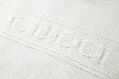 Gucci Knit Cotton Wool Sweater with Intarsia "White"