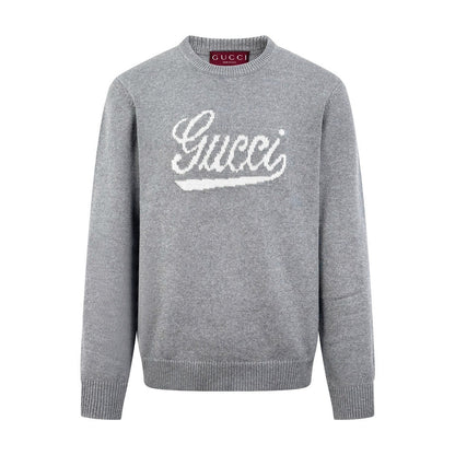 Gucci Wool Sweater with Gucci Intarsia "Grey"