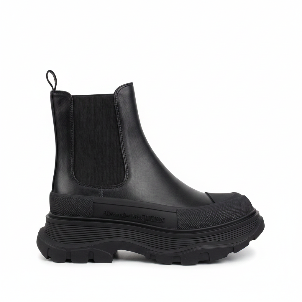 Alexander McQueen Tread Slick Chelsea Boots "Black"
