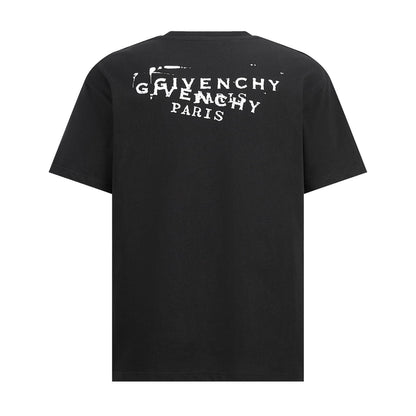 Givenchy T-shirt in Cotton with Givenchy Stamp Print "Black"