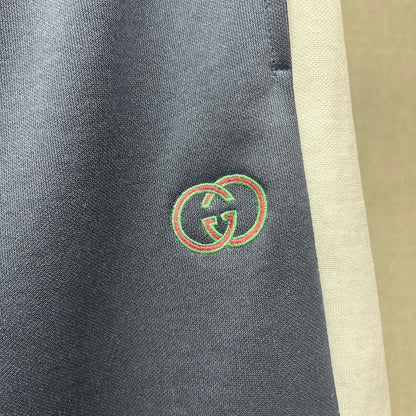 Gucci Technical Jersey Shorts with Embroidery "Navy-White"