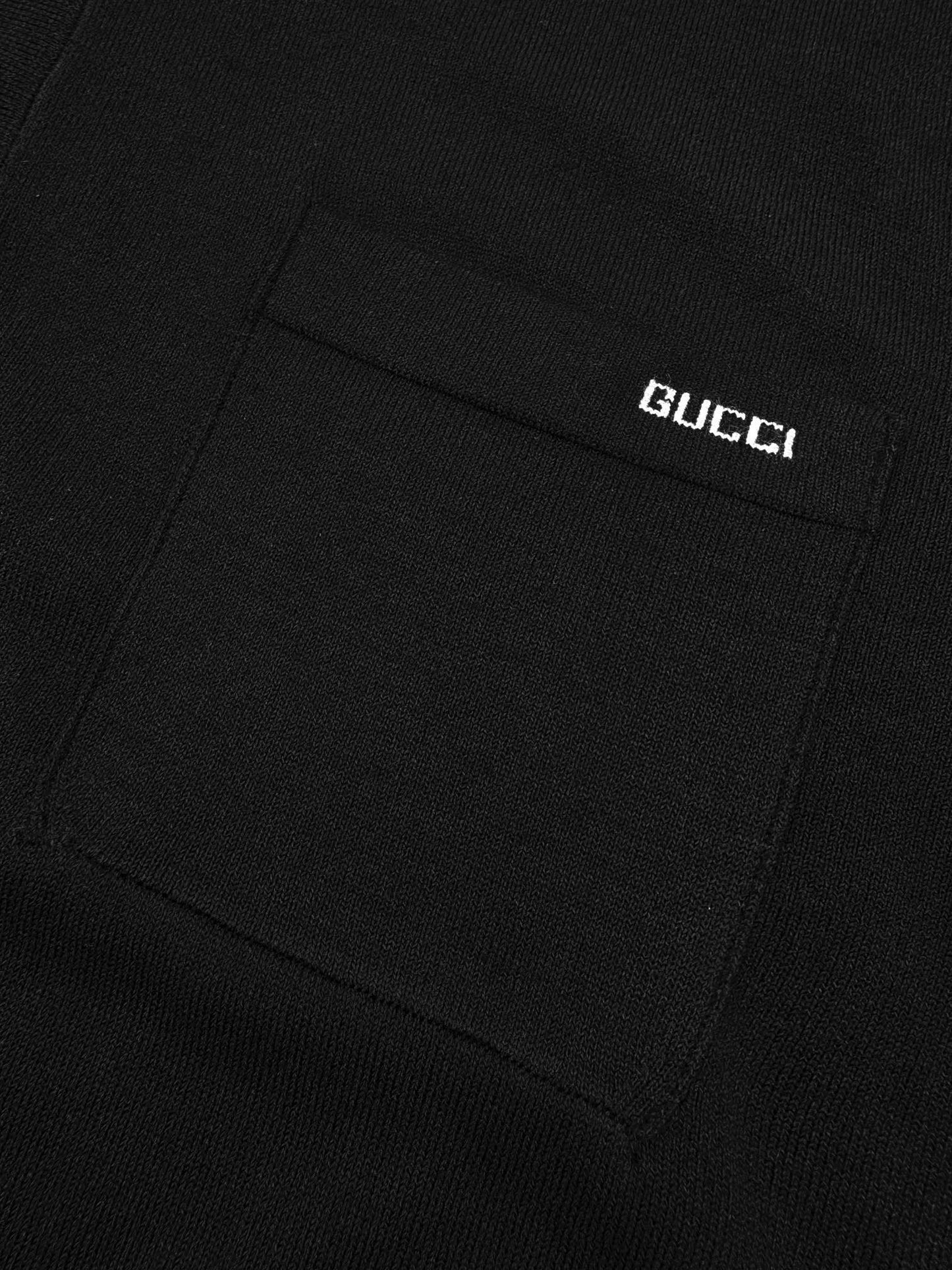 Gucci Fine Wool Polo T-Shirt "Black"