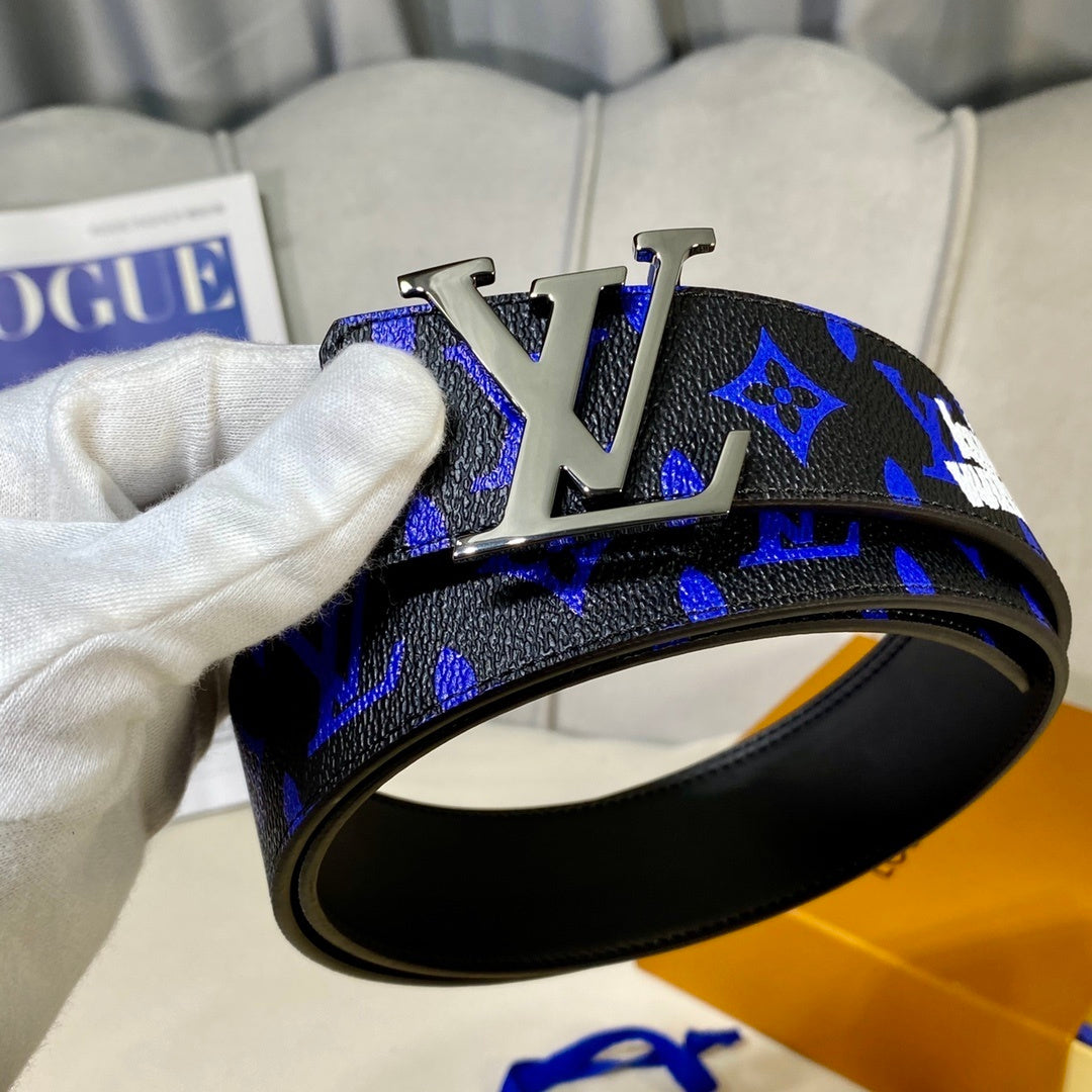 Louis Vuitton LV Initiales Reversible Belt "Monogram Blue-Black" and "Black"