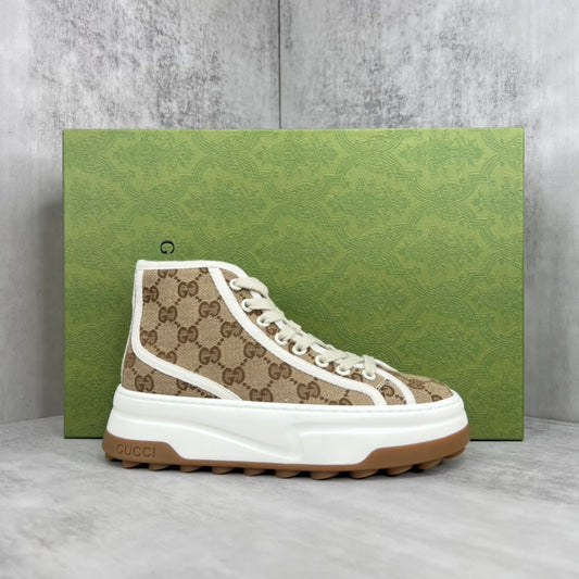 Gucci Tennis 1977 High-Top "Beige-White Monogram"