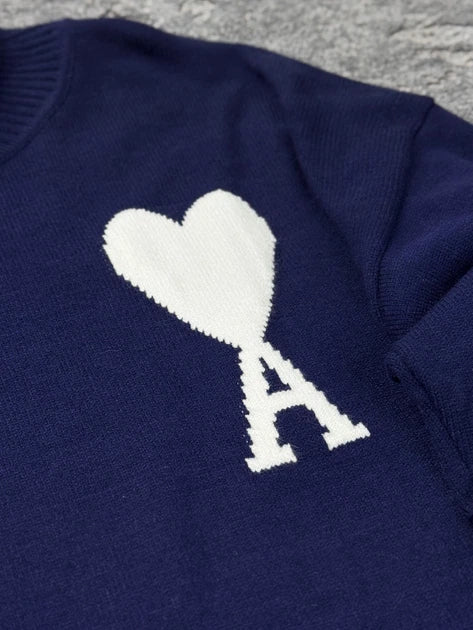 AMI Paris Ami De Coeur Turtleneck Sweater "Navy Blue"