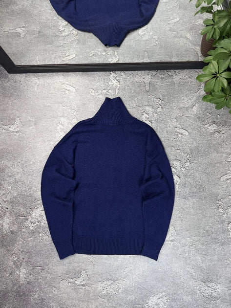 AMI Paris Ami De Coeur Turtleneck Sweater "Navy Blue"