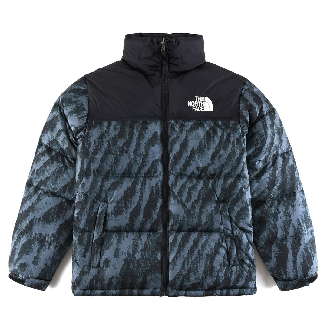 The North Face Nuptse 700 Down Jacket "Balsam Green Wooden Tiger Print"
