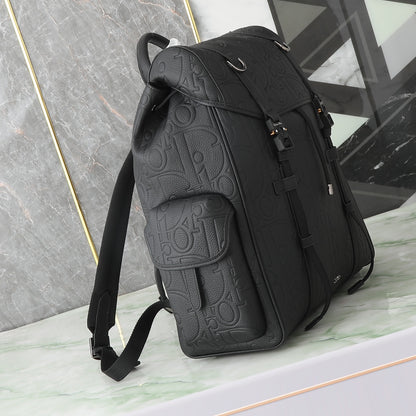 Dior Hit The Road Backpack with Flap "Dior Gravity Leather and Black Grained Calfskin"