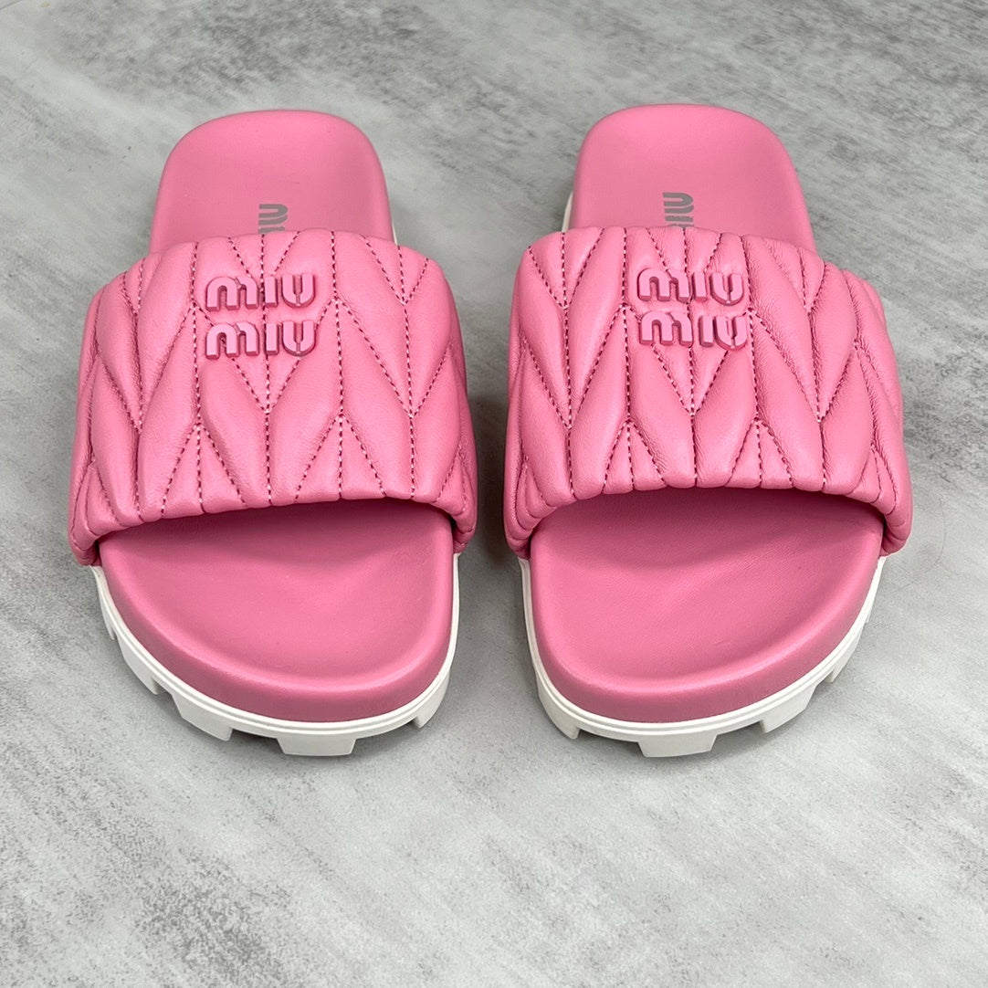 Miu Miu Slides "Pink-White"
