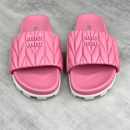 Miu Miu Slides "Pink-White"