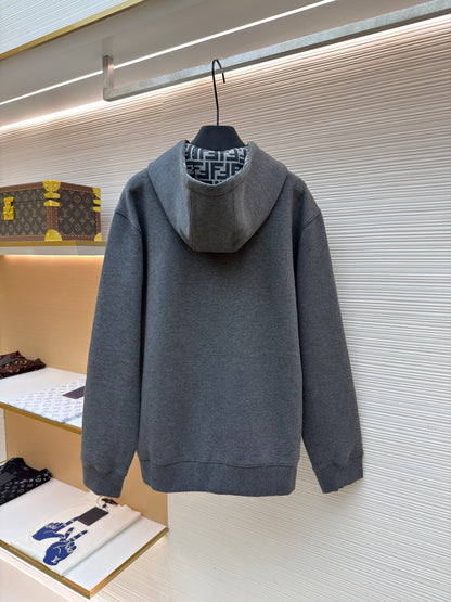 Fendi Cotton Hooded Sweatshirt "Dark Gray"