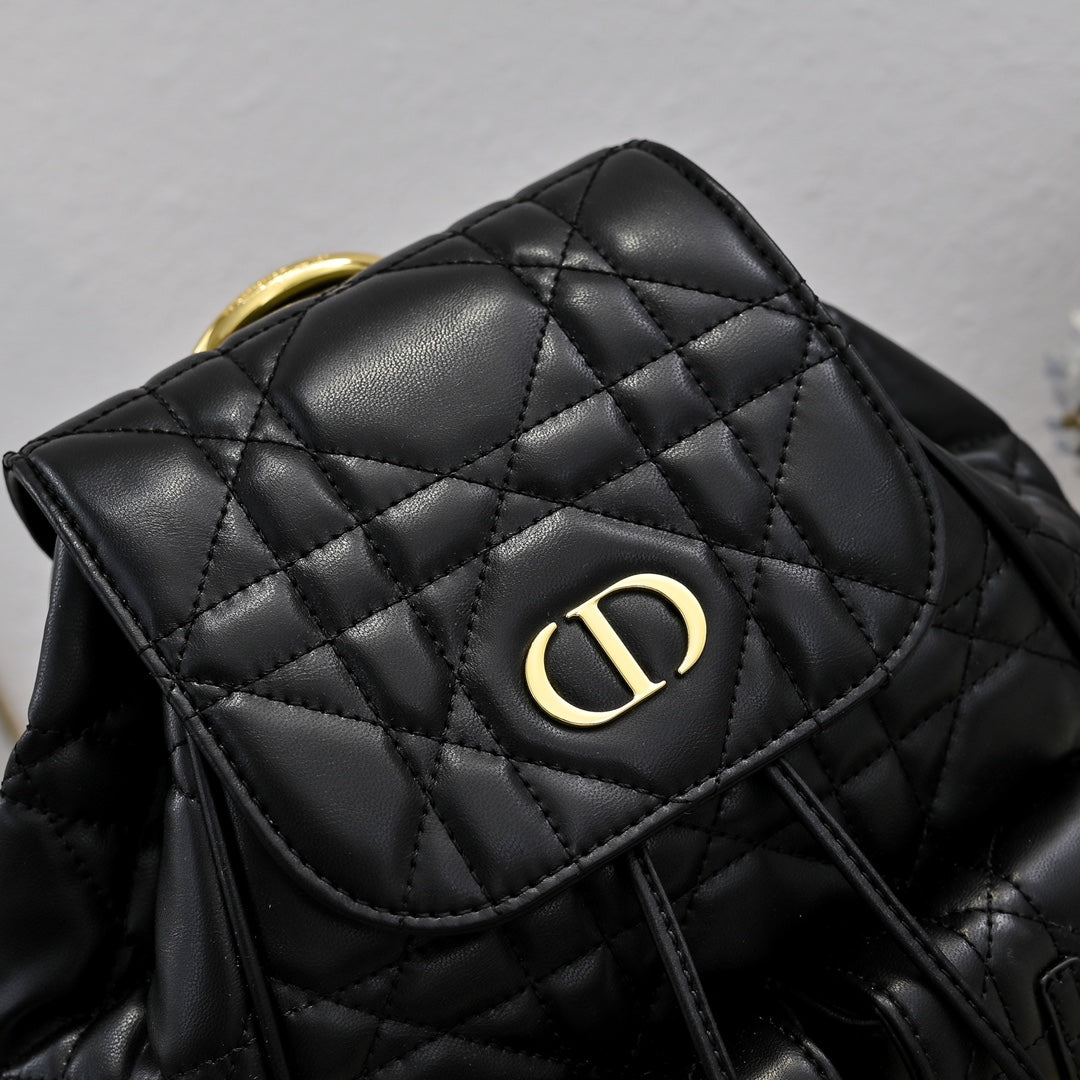 Dior Medium Dior Caro Backpack "Black Macrocannage Lambskin"