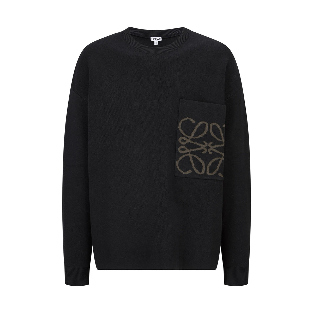 Loewe Anagram Pocket Sweater in Cotton Blend "Black"