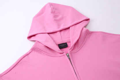 Balenciaga Zip-Up Hoodie "Pink-Red"