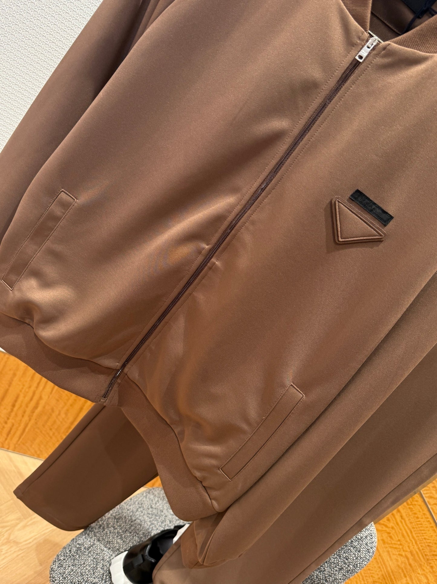 Prada Technical Fleece Blouson Jacket "Brown"