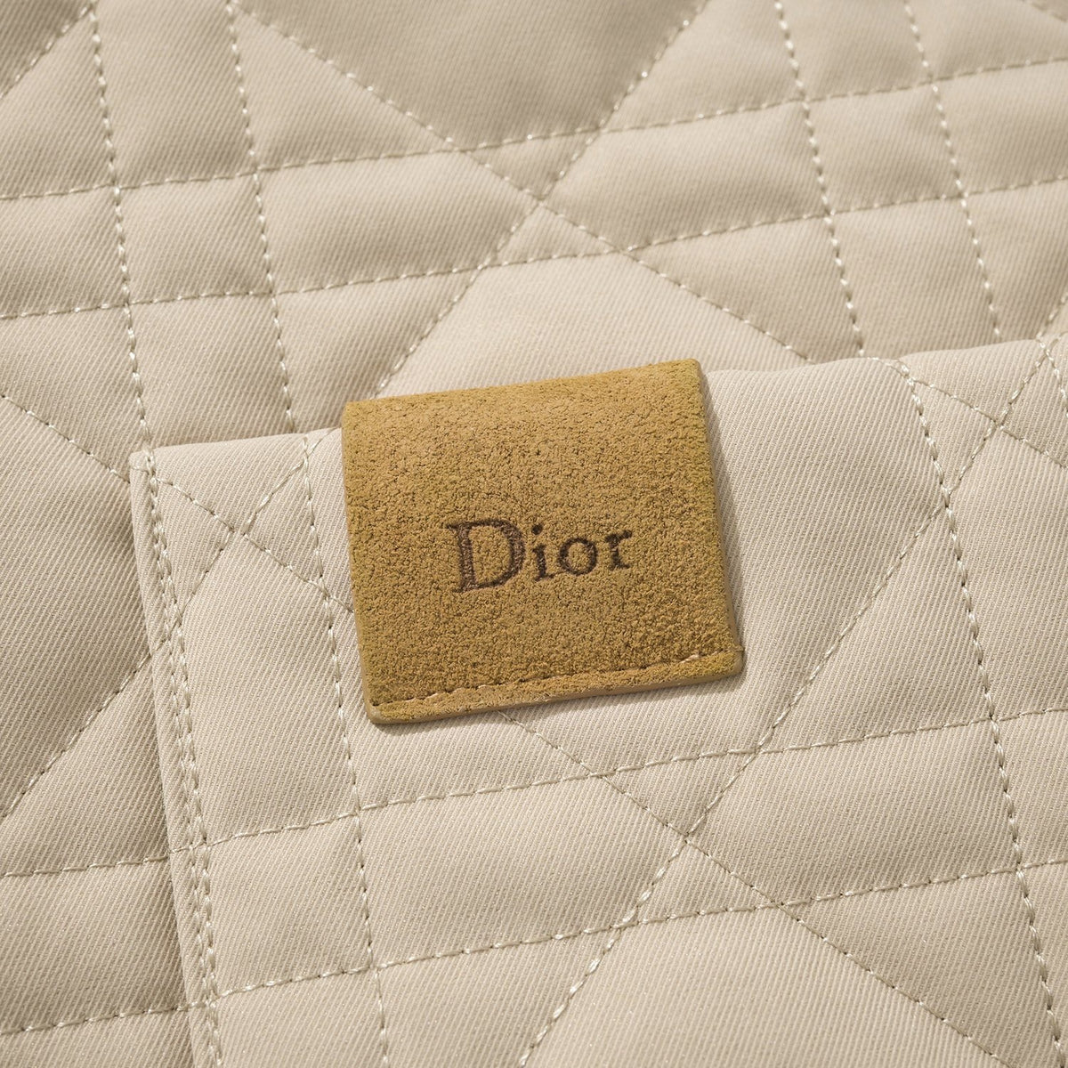 Dior Cannage Overshirt with Leather Dior Patch "Beige Cotton"