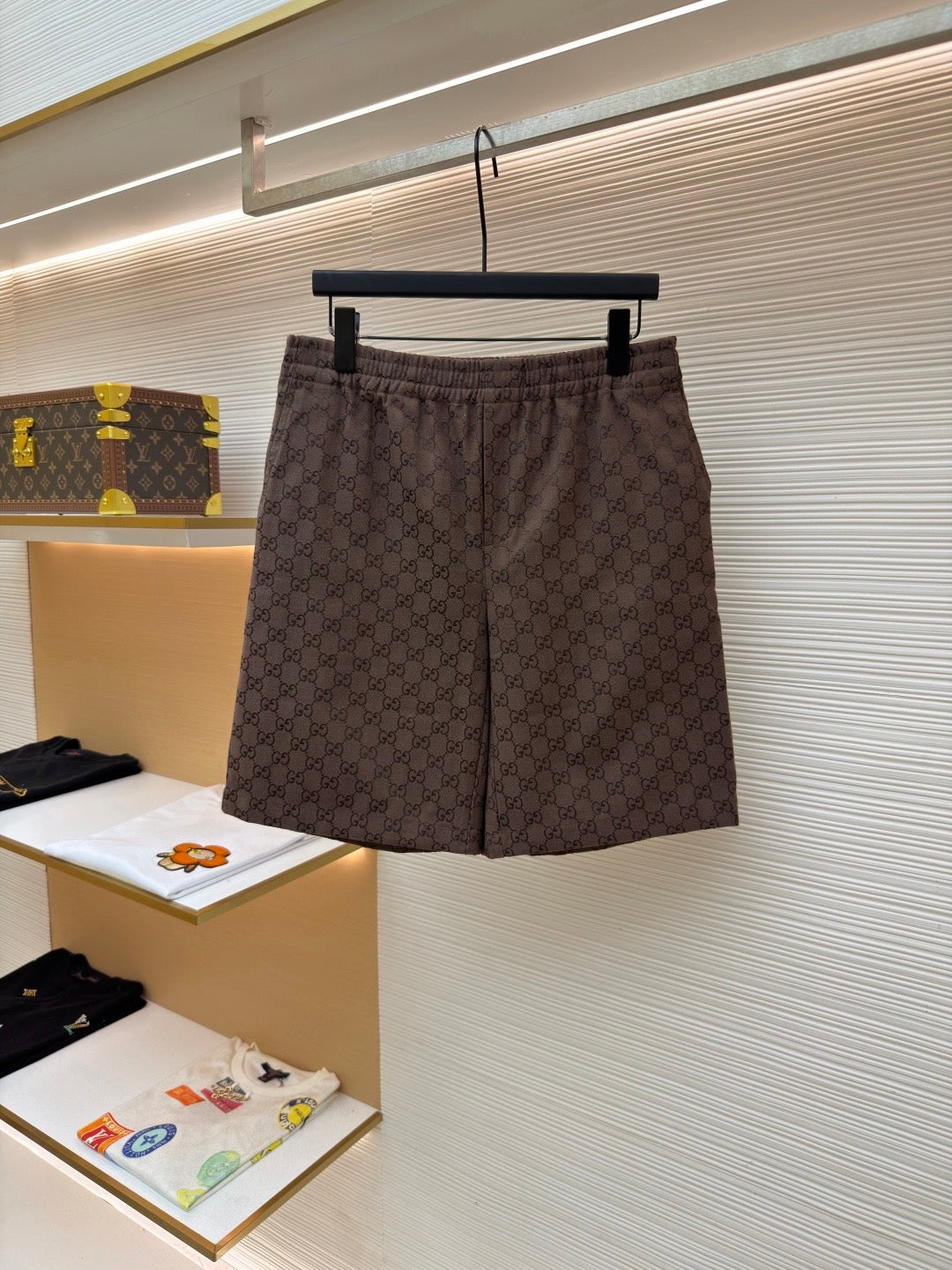 Gucci GG Canvas Linen Blend Shorts "Brown"