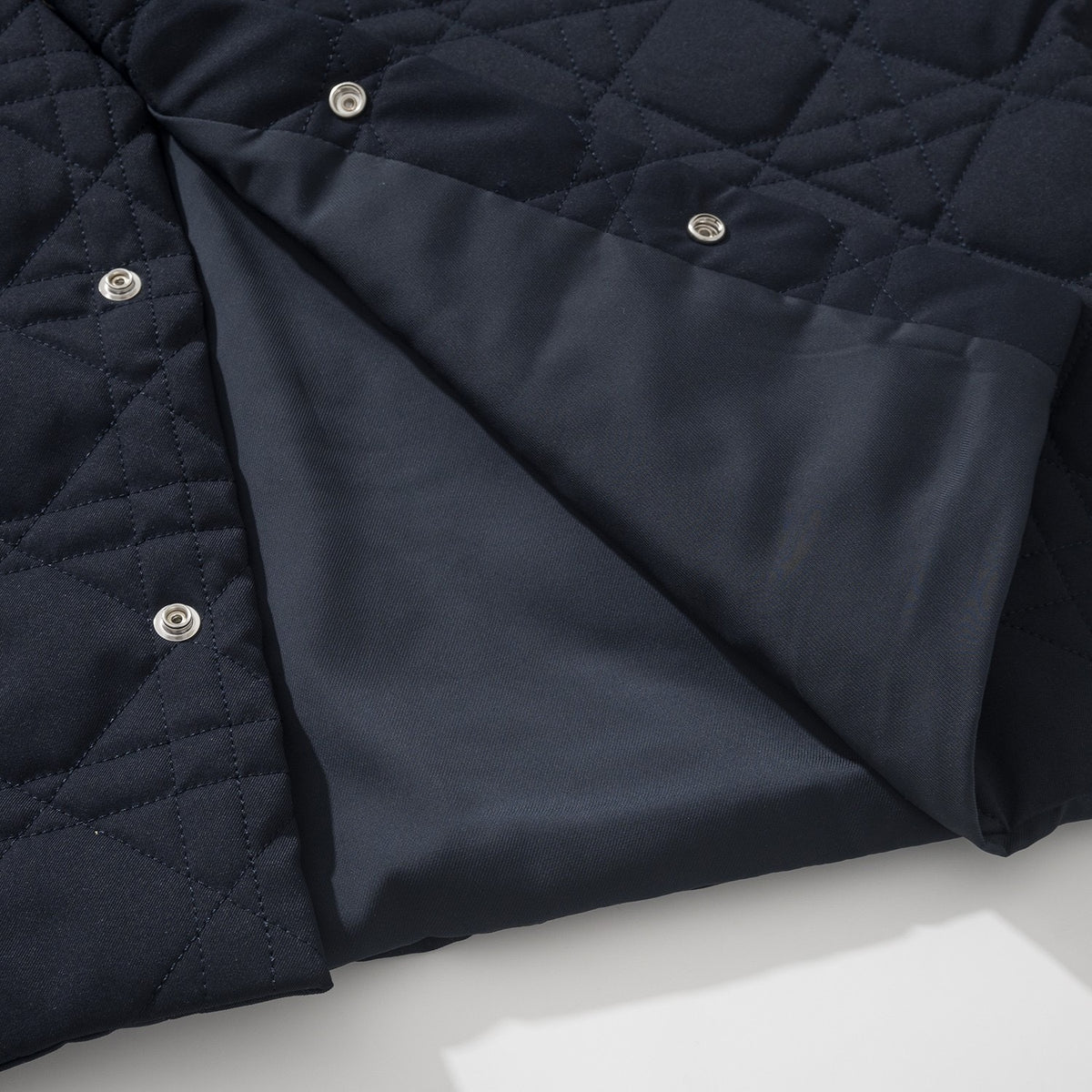 Dior Cannage Overshirt with Leather Dior Patch "Navy Blue Cotton"