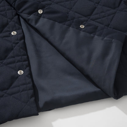 Dior Cannage Overshirt with Leather Dior Patch "Navy Blue Cotton"
