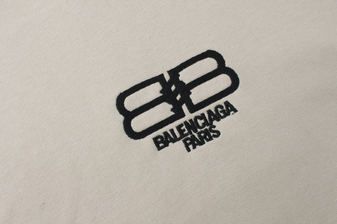 Balenciaga BB Pixel Embroidery Hoodie "Beige-Black"