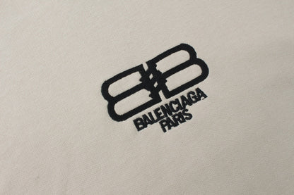 Balenciaga BB Pixel Embroidery Hoodie "Beige-Black"