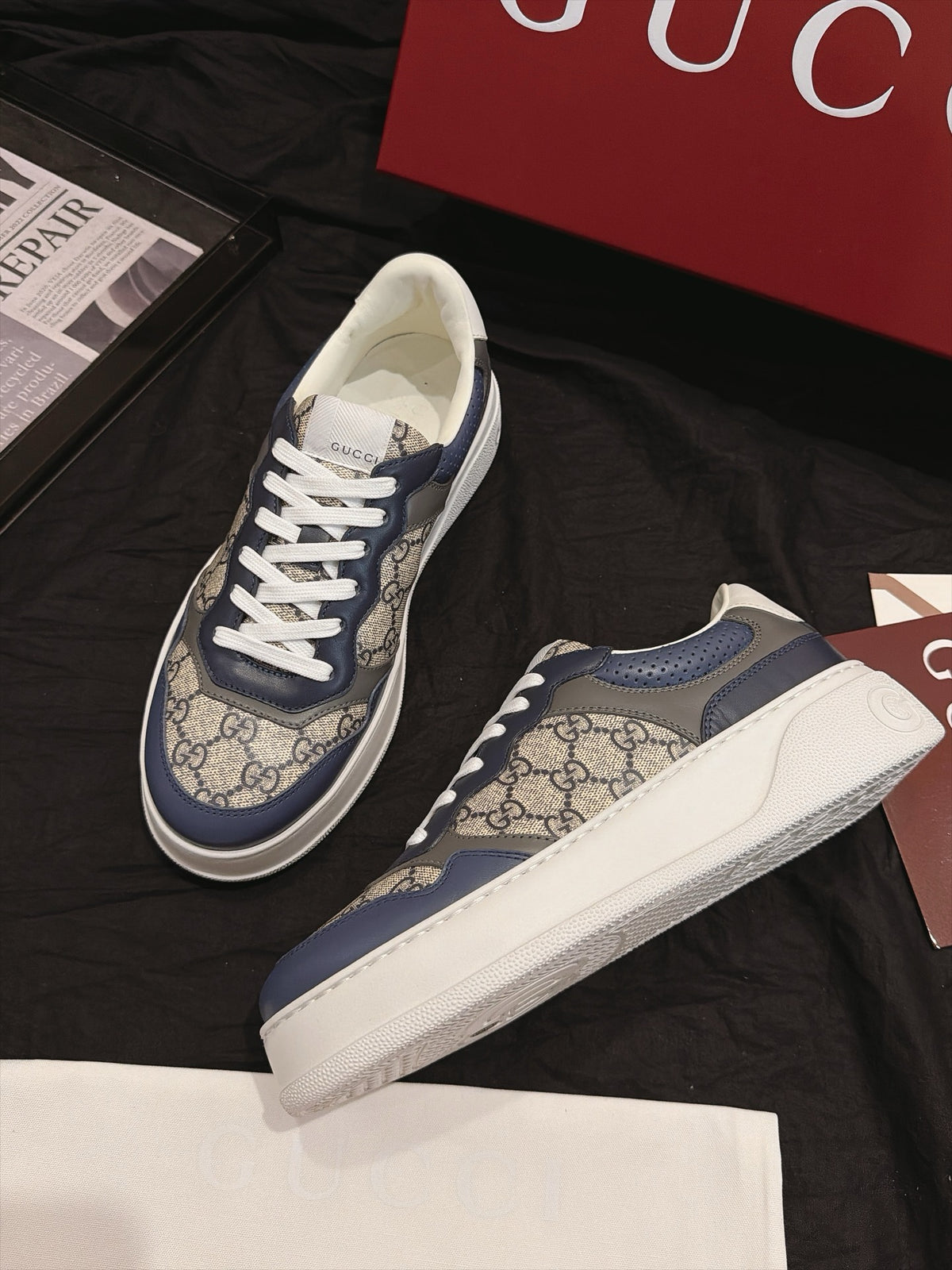 Gucci Chunky Sneaker with GG "Beige-Blue"