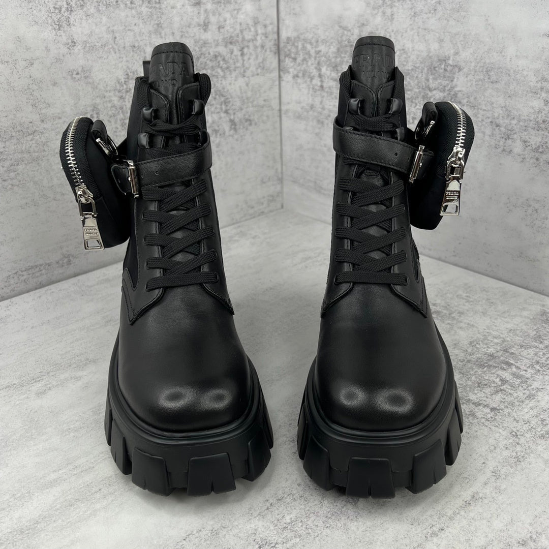 Prada Monolith Leather Boots "Black" V3