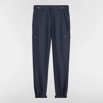 Dior Embroidered Cargo Pants "Blue Virgin Wool Blend"