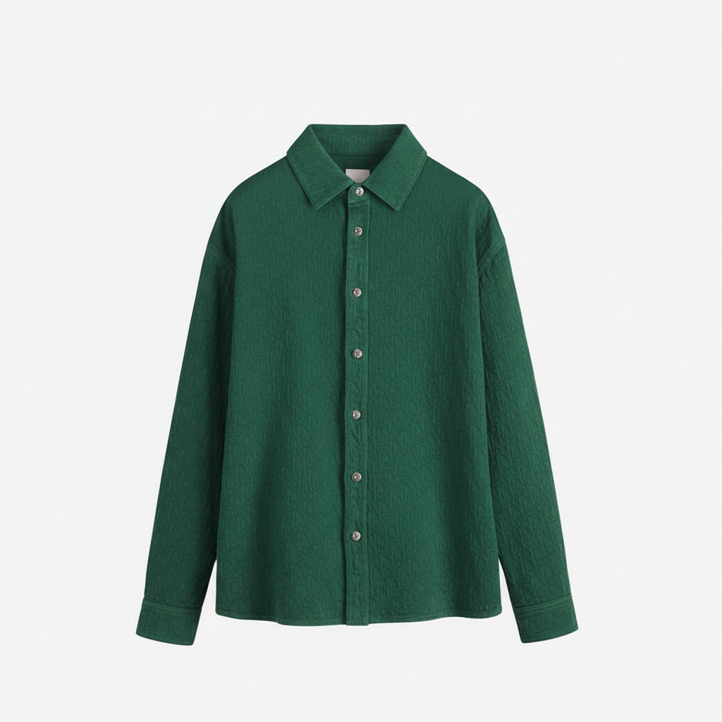 Dior Oblique Shirt "Deep Green Cotton Jacquard"