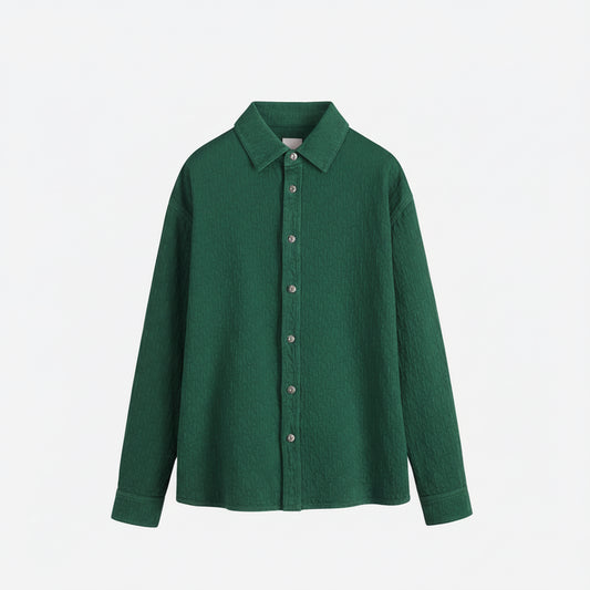 Dior Oblique Shirt "Deep Green Cotton Jacquard"