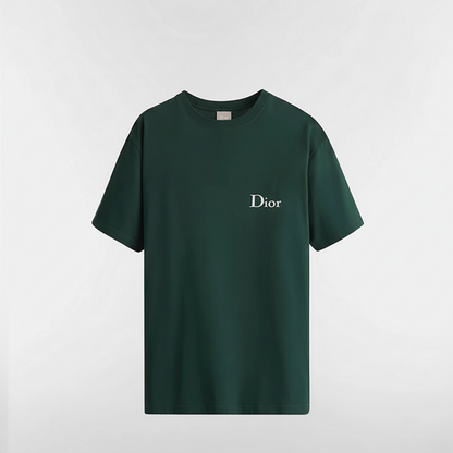 Dior T-Shirt with Dior Embroidery "Green Cotton Jersey"