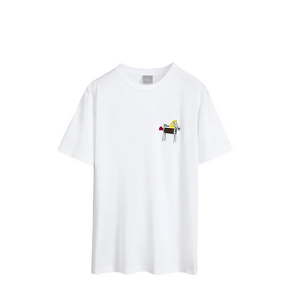 Dior T-Shirt with Horse Embroidery "White Cotton Jersey"