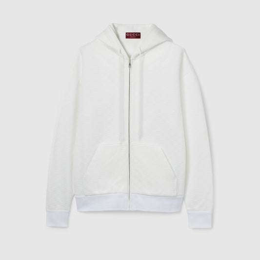 Gucci Embossed GG Technical Jersey Zip Jacket "White"
