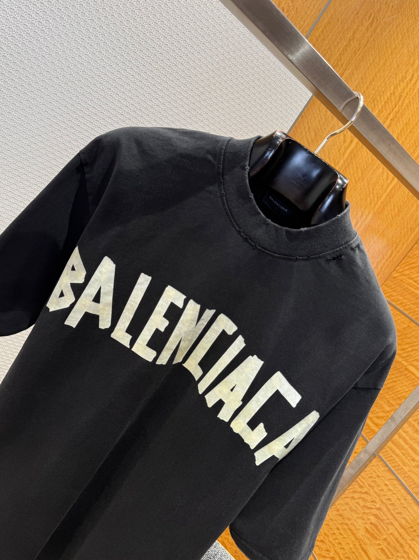 Balenciaga Distressed Logo Print T-Shirt "Black"