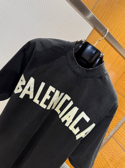 Balenciaga Distressed Logo Print T-Shirt "Black"